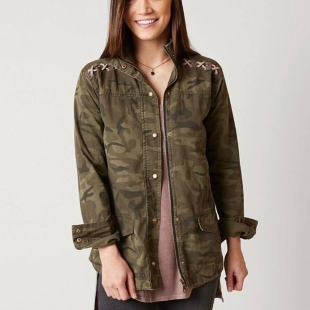 Gilded Intent Olive Camo Utility Jacket